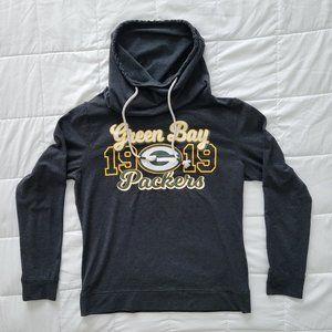 NFL Team Apparel Green Bay Packers Funnel Neck / Cowl Neck Shirt Size Medium